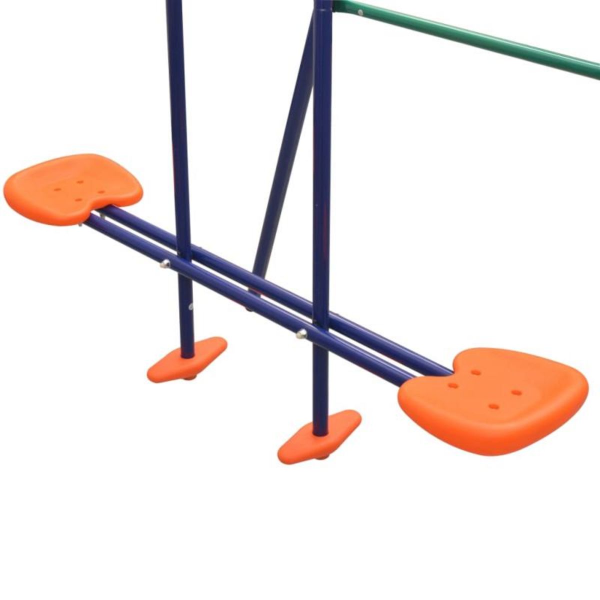 VIDAXL Ensemble de balançoire avec toboggan et 3 sièges Orange