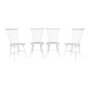 Voir la diapositive 1 : SWEEEK Lot de 4 chaises blanches à barreaux en bois d'hévéa. ROMIE. L 50.8 x P 44.2 x H 90cm