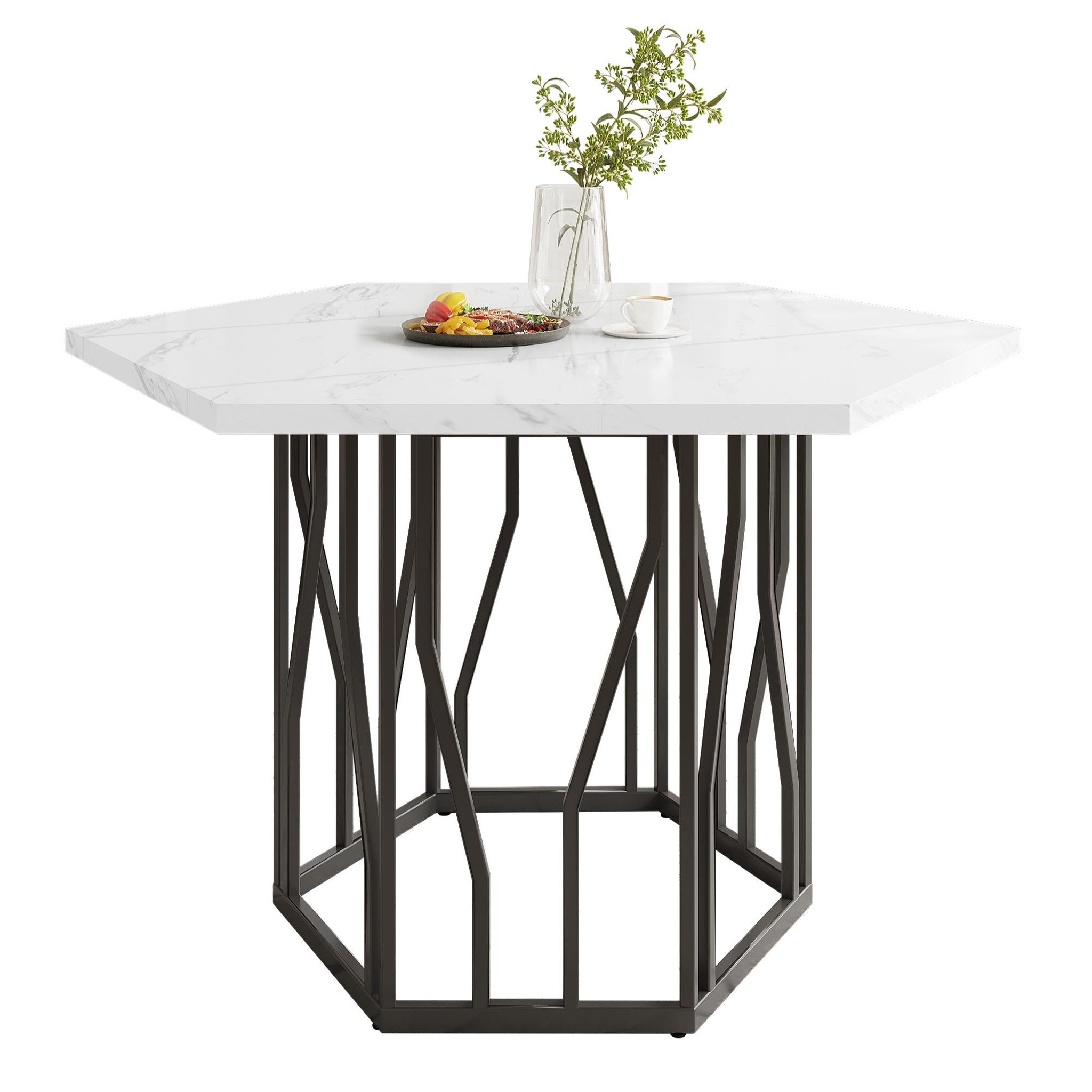 Voir la diapositive 1 : MERAX Table à manger hexagonale