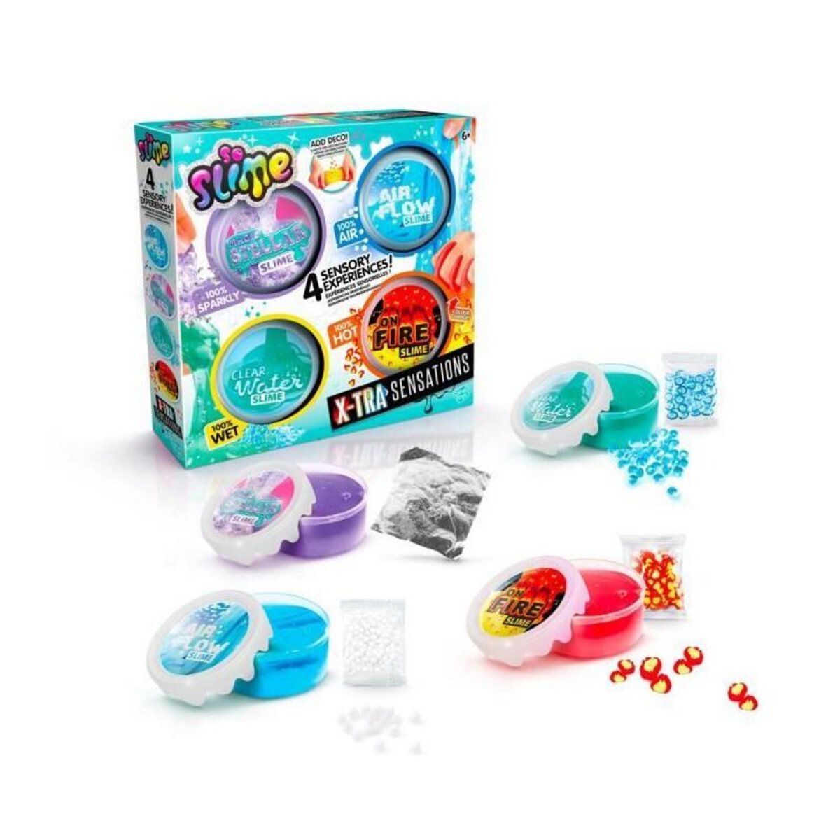 Canal Toys Canal Toys - SO SLIME DIY - Xtra Sensation Multipack- Avec 4 slimes a sensations et décorations - SSC 308
