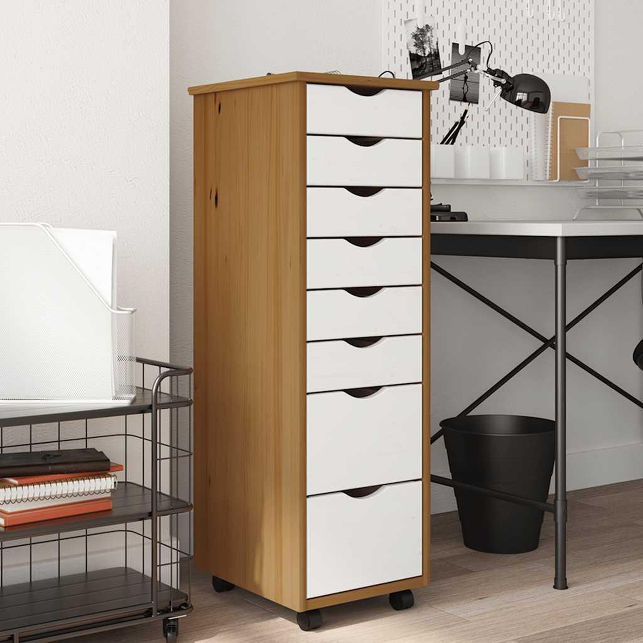 Voir la diapositive 2 : VIDAXL Armoire roulante avec tiroirs MOSS bois de pin marron miel