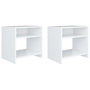 Voir la diapositive 1 : VIDAXL Tables de chevet 2 pcs Blanc 40x30x40 cm Bois d'ingenierie