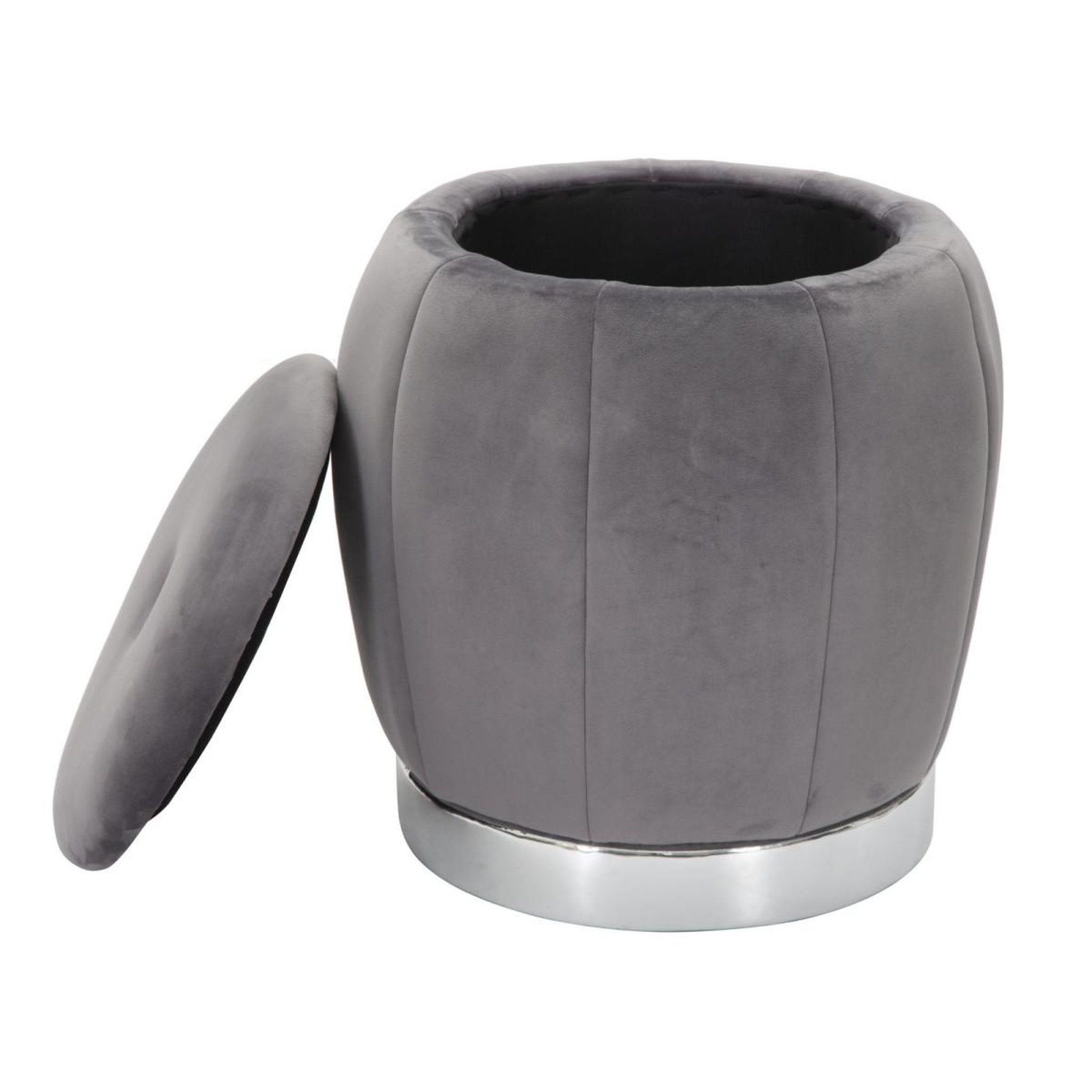 Voir la diapositive 4 : Paris Prix Pouf coffre rangement  paris  gris foncé & argent