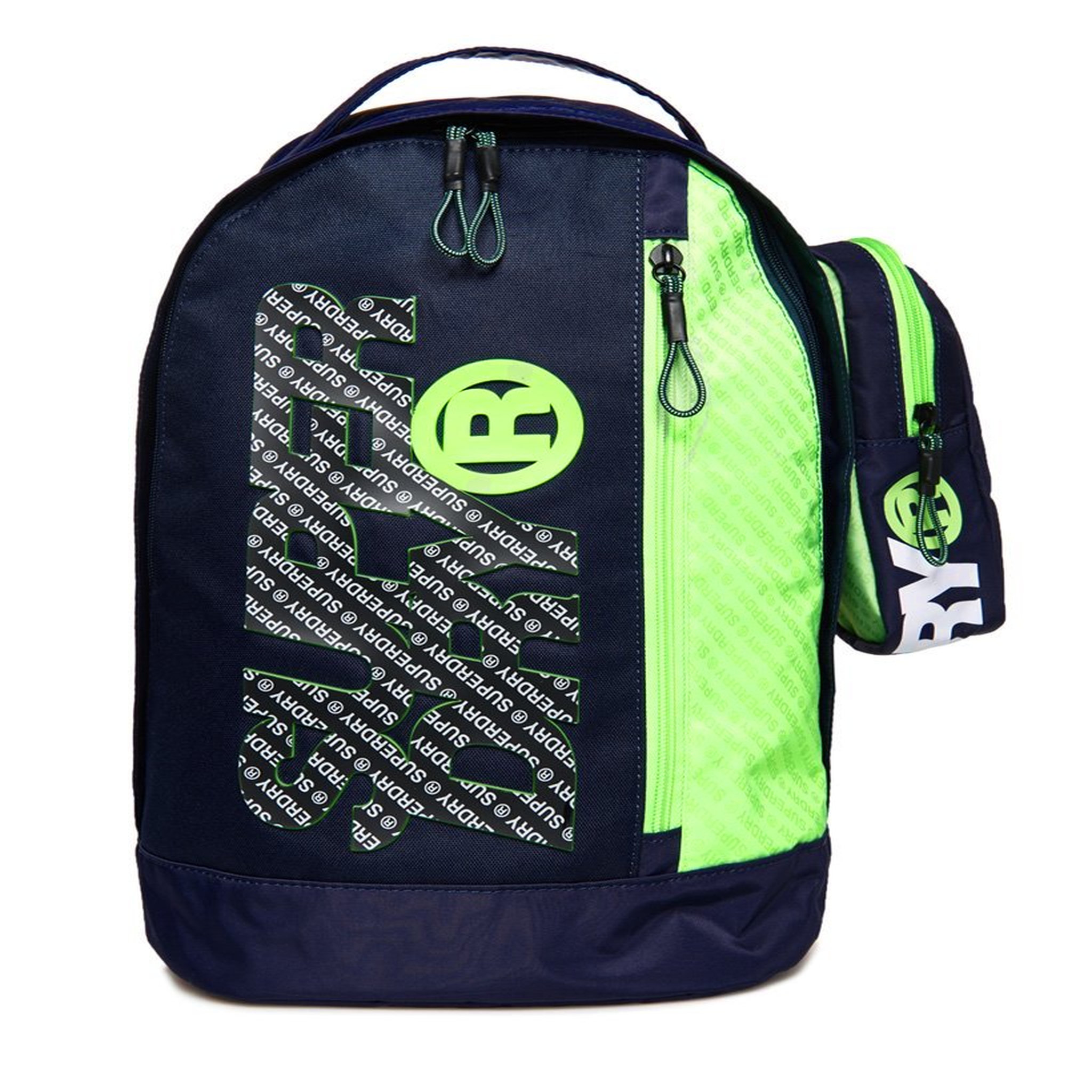 Voir la diapositive 1 : SUPERDRY Sac à dos 1 compartiment noir et vert