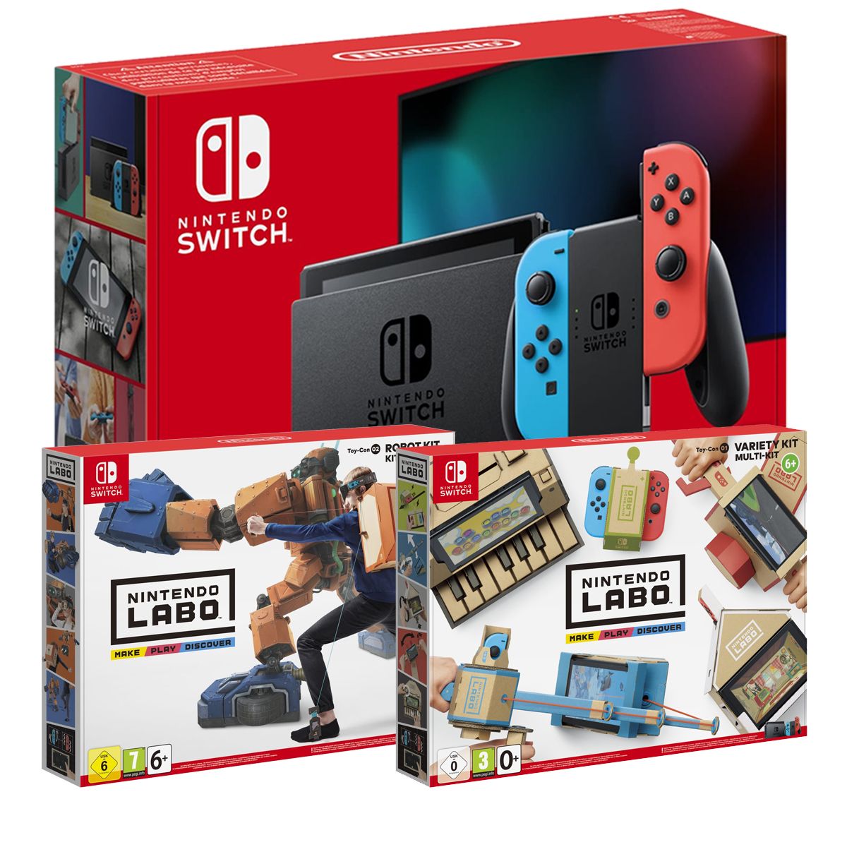 NINTENDO EXCLU WEB Console Nintendo Switch Néon + Nintendo Labo Multi Kit et Kit Robot