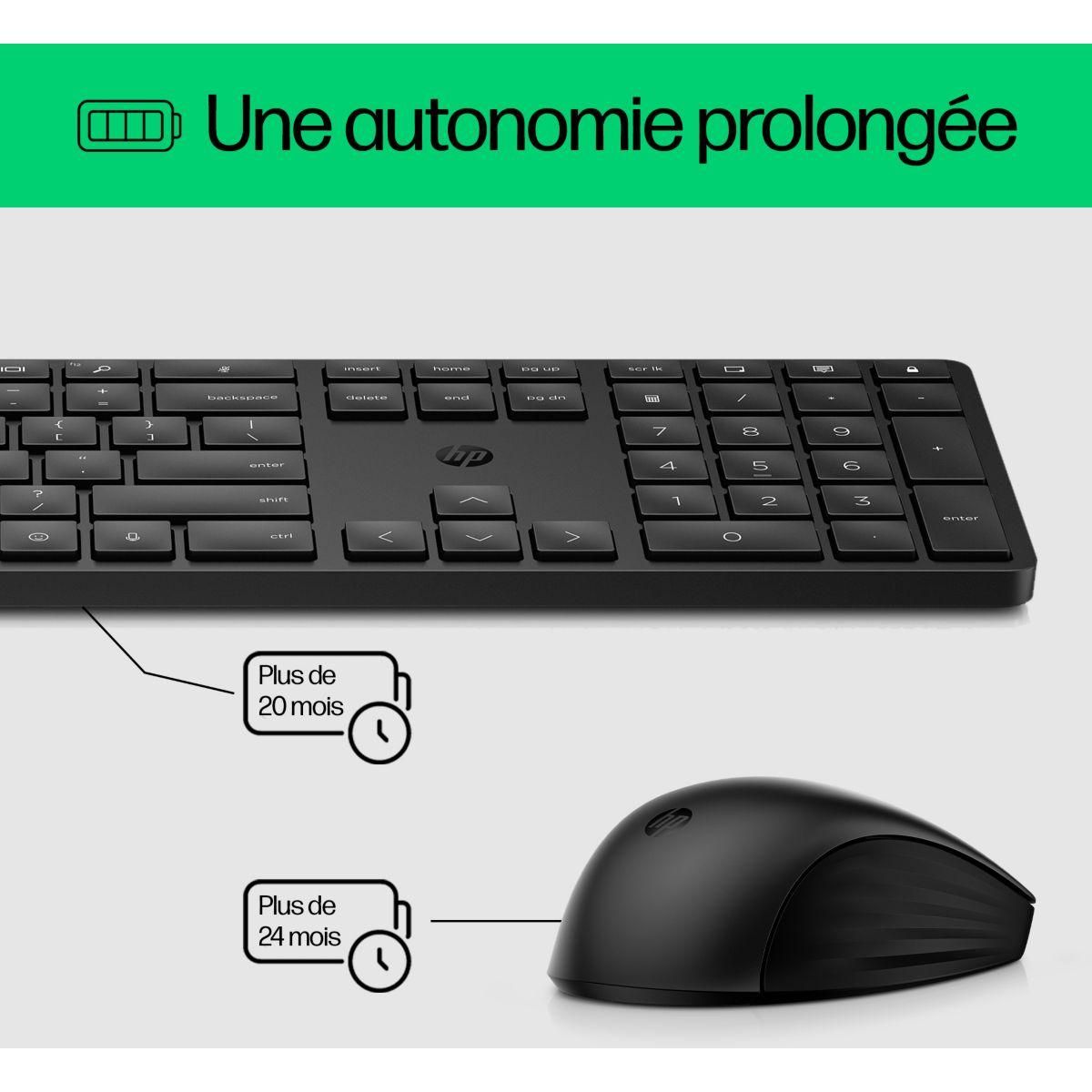 HP Clavier + Souris 650 Noir sans fil