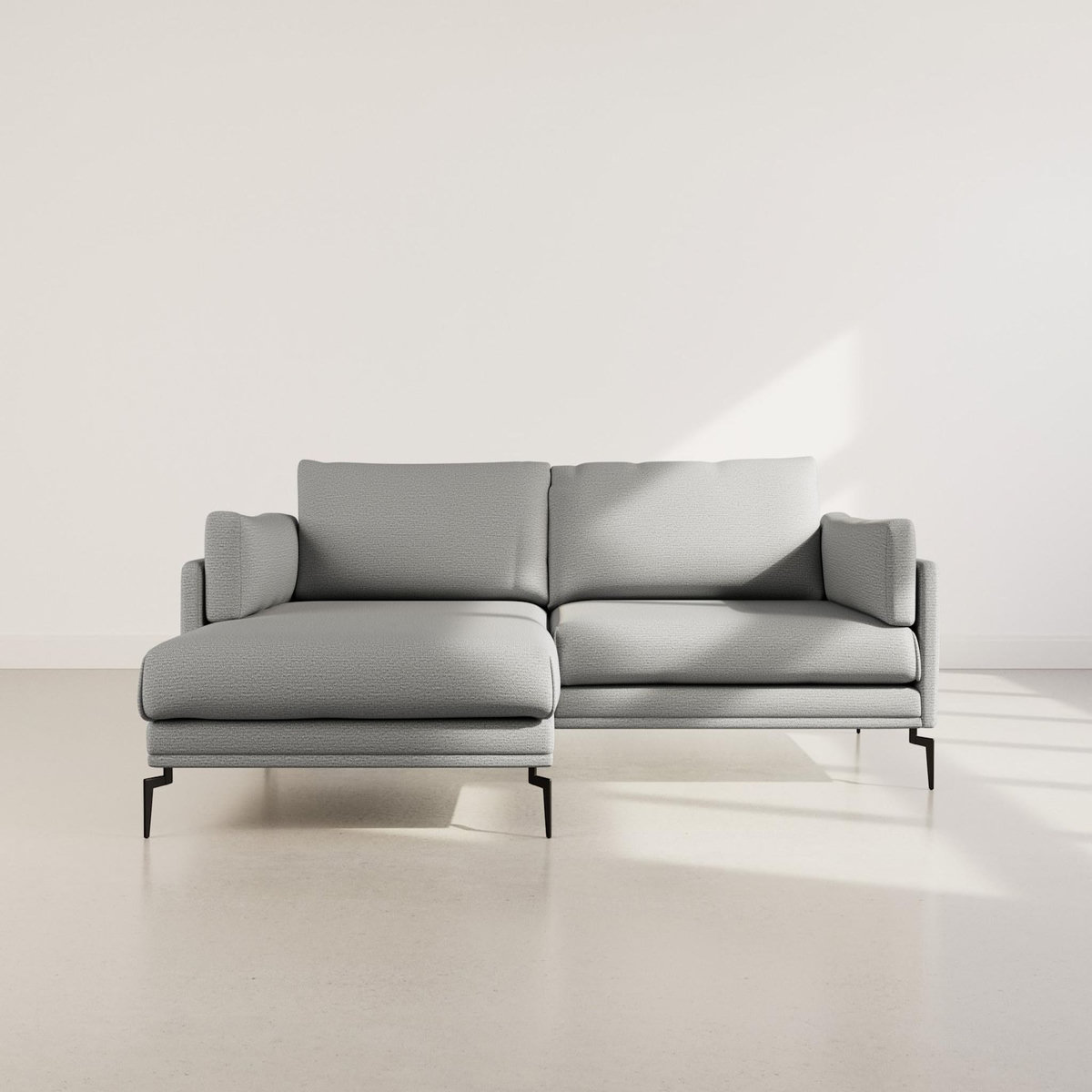 LISA DESIGN Carlos - canapé d'angle gauche 4 places ultra moelleux en tissu texturé