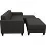 Voir la diapositive 5 : MARKET24 Canapé d'angle fixe 3 places BOB - Tissu Anthracite - Banc - L 197 x P 138 x H 65 cm