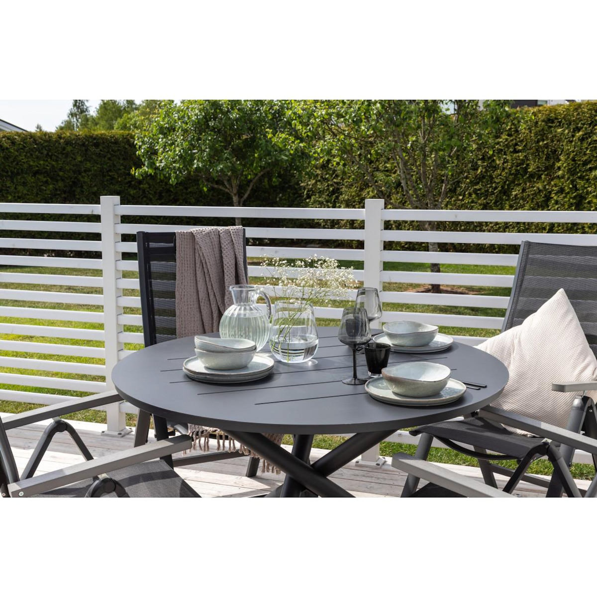 Paris Prix Table de Jardin Ronde  Alma  120cm Noir