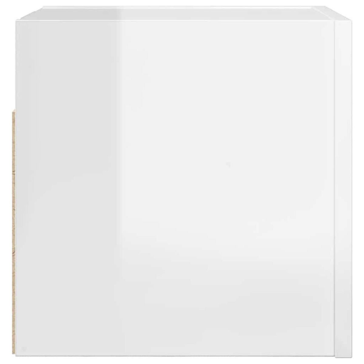 VIDAXL Meuble TV mural Blanc brillant 30,5x30x30 cm
