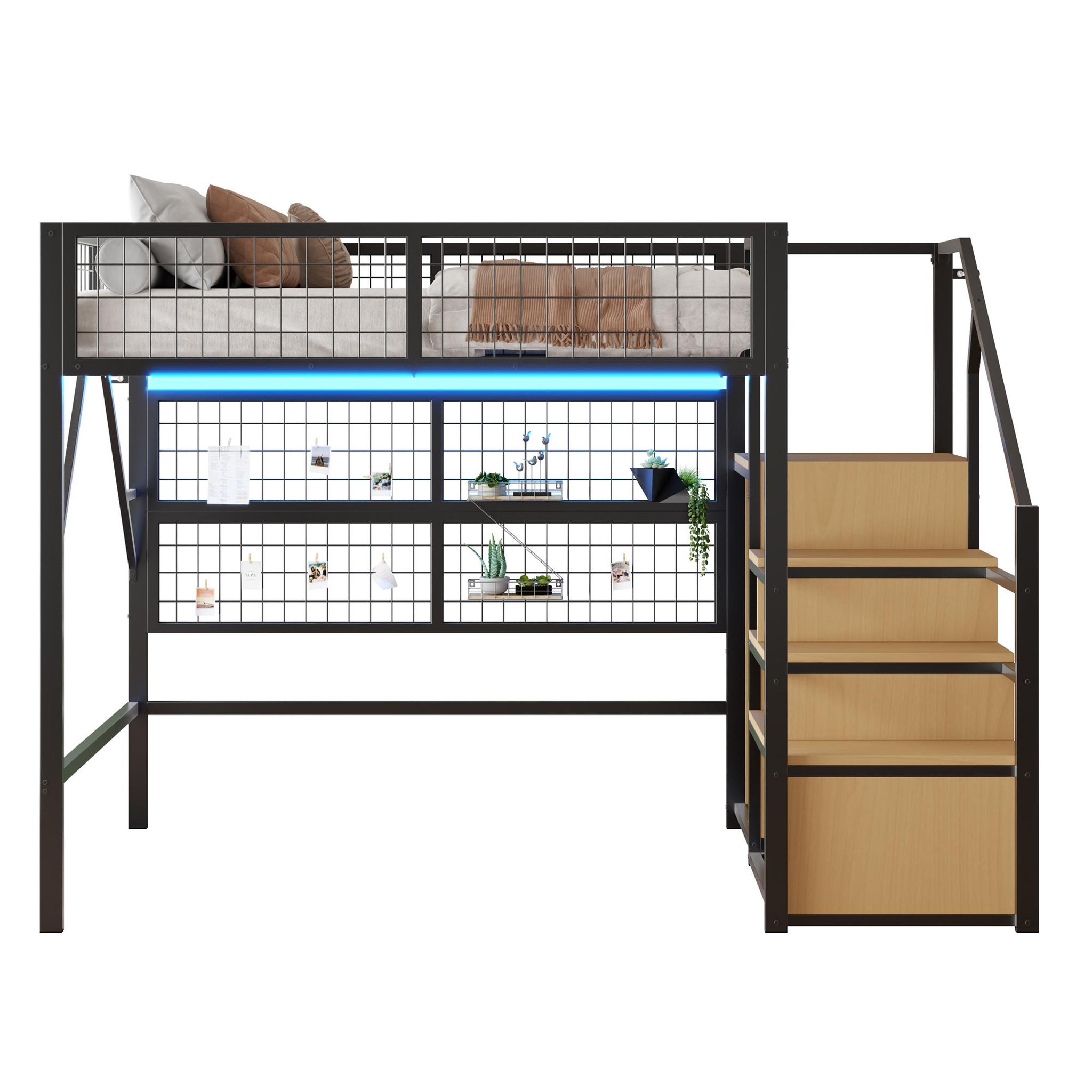 MERAX Lit mezzanine. Coloris disponibles : Blanc, Noir