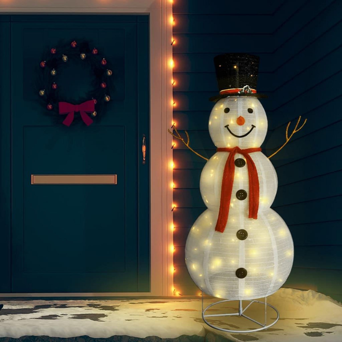 VIDAXL Figurine de bonhomme de neige de Noël a LED Tissu 180 cm