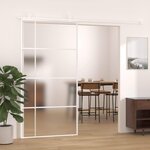 VIDAXL Porte coulissante Verre ESG depoli aluminium 102,5x205 cm Blanc