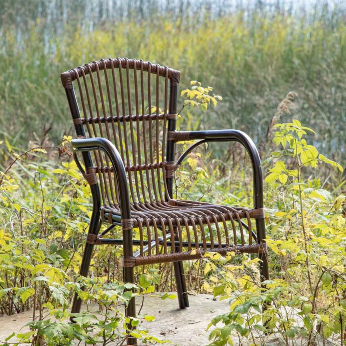 Paris Prix Chaise de Jardin en Rotin  Galera  90cm Marron