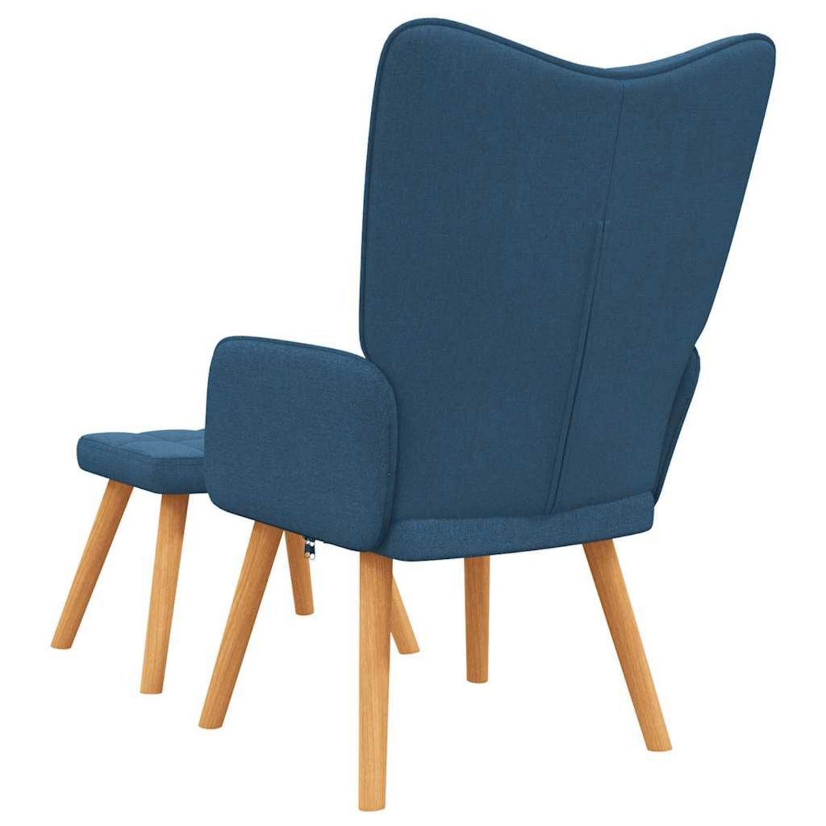 VIDAXL Chaise de relaxation avec tabouret Bleu Tissu