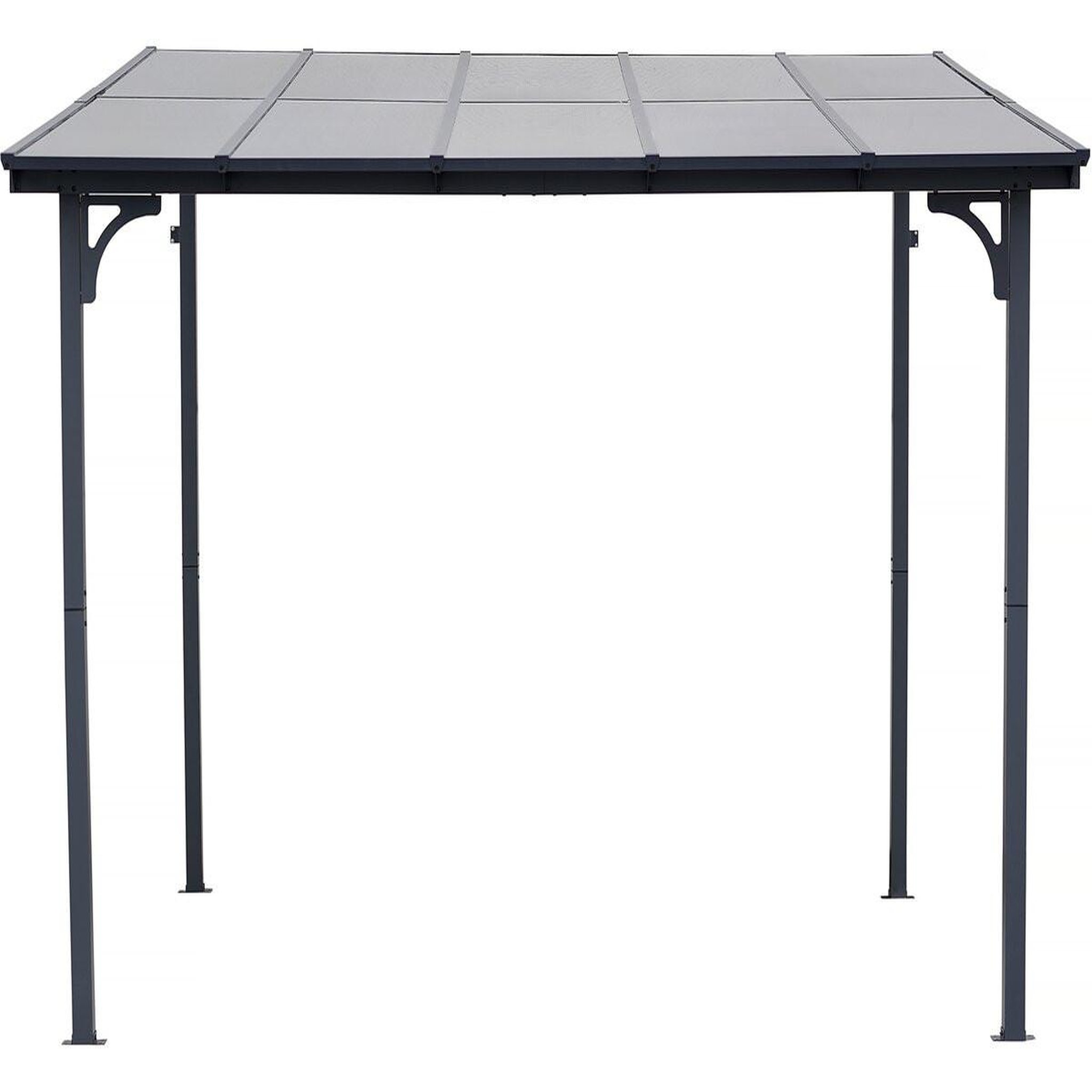 Habitat et Jardin Pergola tonnelle adossée  marvin  - 3 x 3 m - 304 x 298 x 243 cm - gris foncé