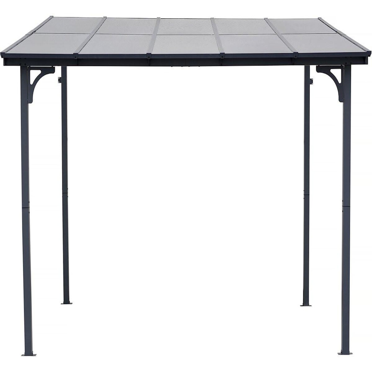 Habitat et Jardin Pergola tonnelle adossée  Marvin  - 3 x 3 m - 304 x 298 x 243 cm - Gris foncé
