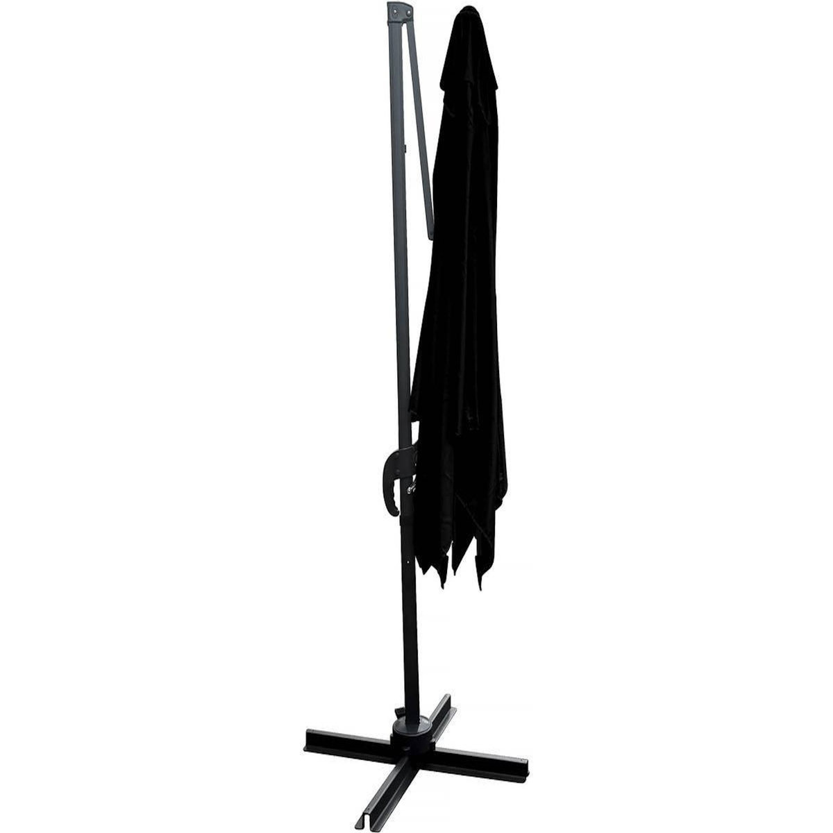 Habitat et Jardin Parasol jardin déporté  Soleil  - Carré - 2.5 x 2.5 m - Noir + Dalles à lester incluses