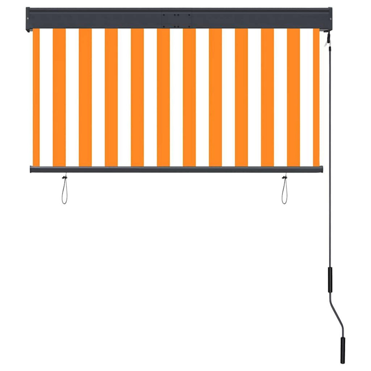 VIDAXL Store roulant d'exterieur 120x250 cm Blanc et orange