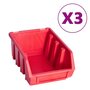VIDAXL Kit de bacs de stockage et panneaux muraux 34 pcs Rouge et noir