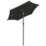 Voir la diapositive 2 : VIDAXL Parasol de jardin avec lumieres LED noir 200x211 cm aluminium