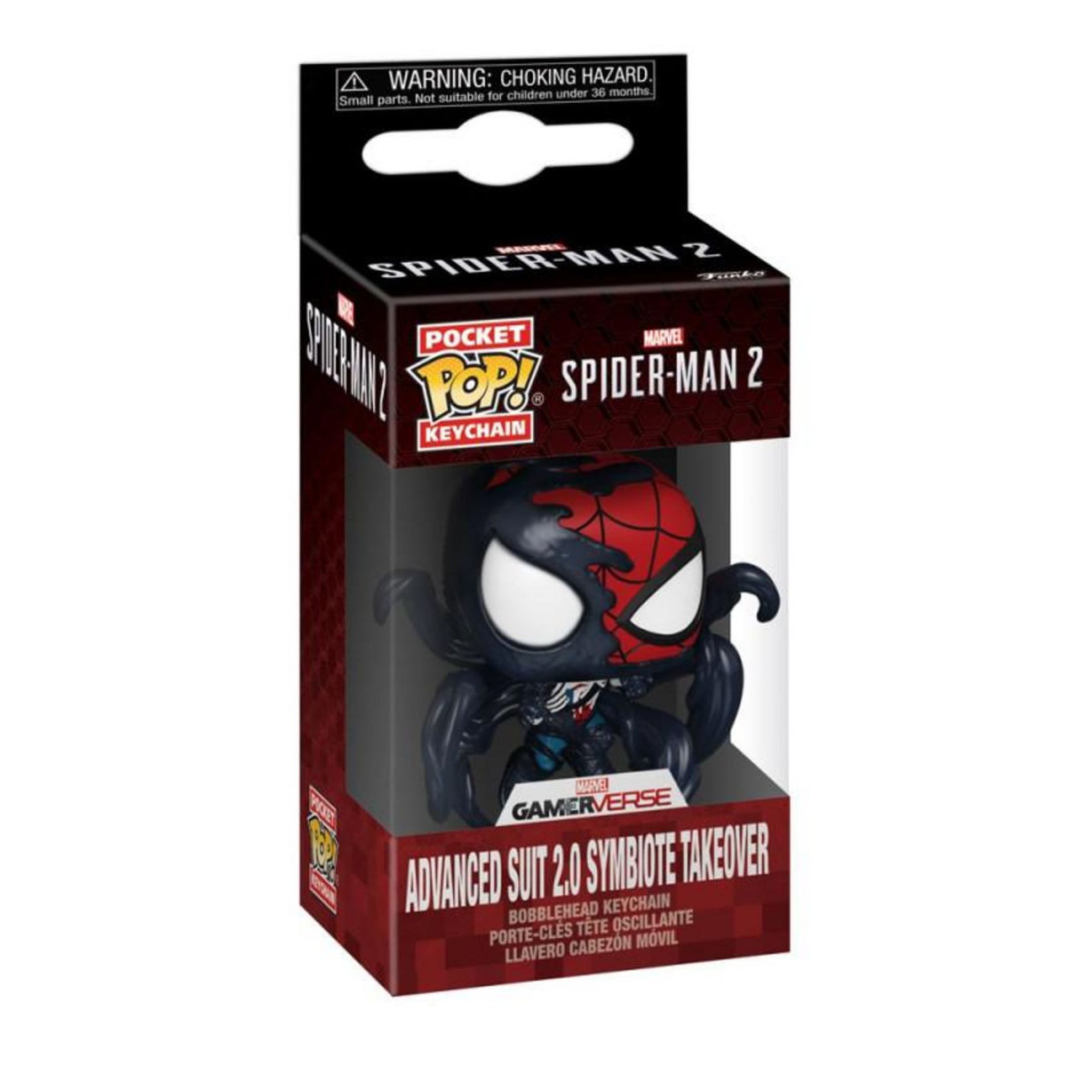 Funko Figurine Funko Pop Keychain porte clé Spider Man 2 VG Advanced Suit 2.0 Symbiote Takeover