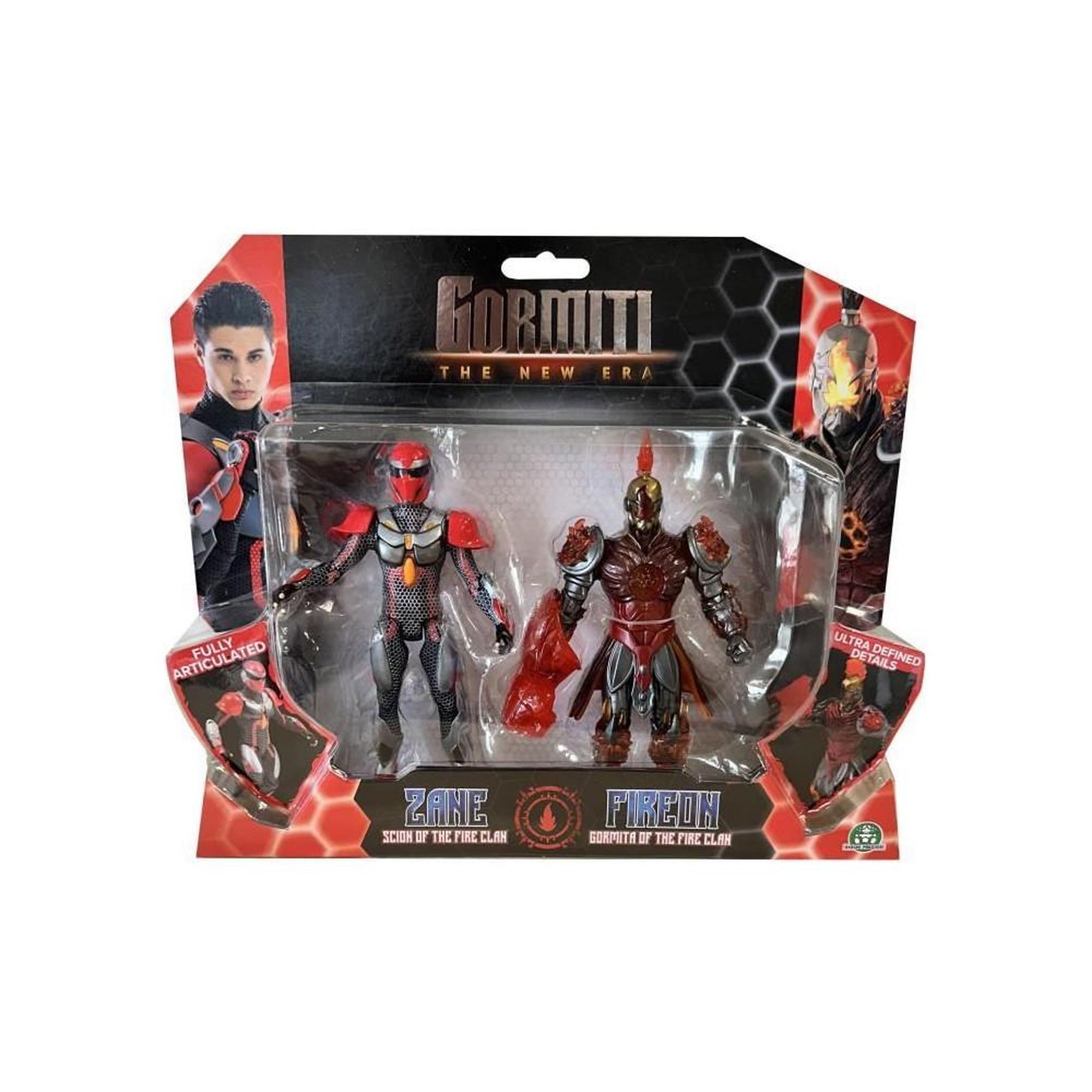 Voir la diapositive 2 : MARKET24 Coffret figurines - GORMITI - Scion et Gormiti associé Feu - Zane et Fireon - 15 cm - a partir de 4 ans - GRV192