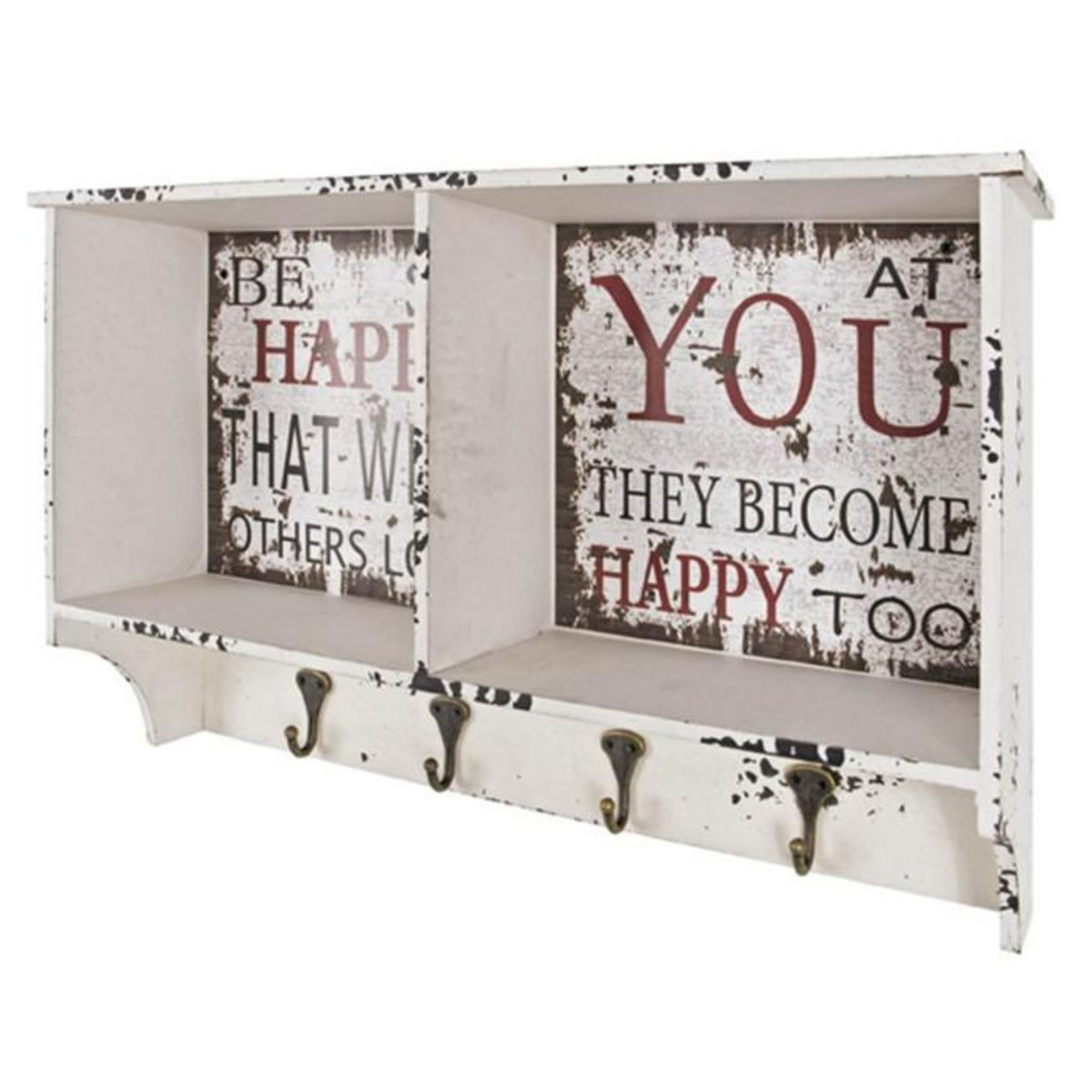 Paris Prix Patère Murale  Crochets & Compartiments  65cm Blanc