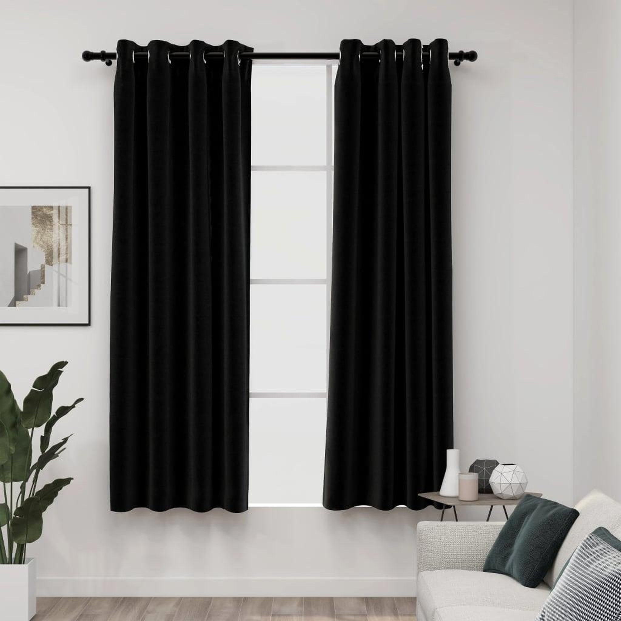 Voir la diapositive 1 : VIDAXL Rideaux occultants Aspect de lin 2 pcs Anthracite 140x175 cm