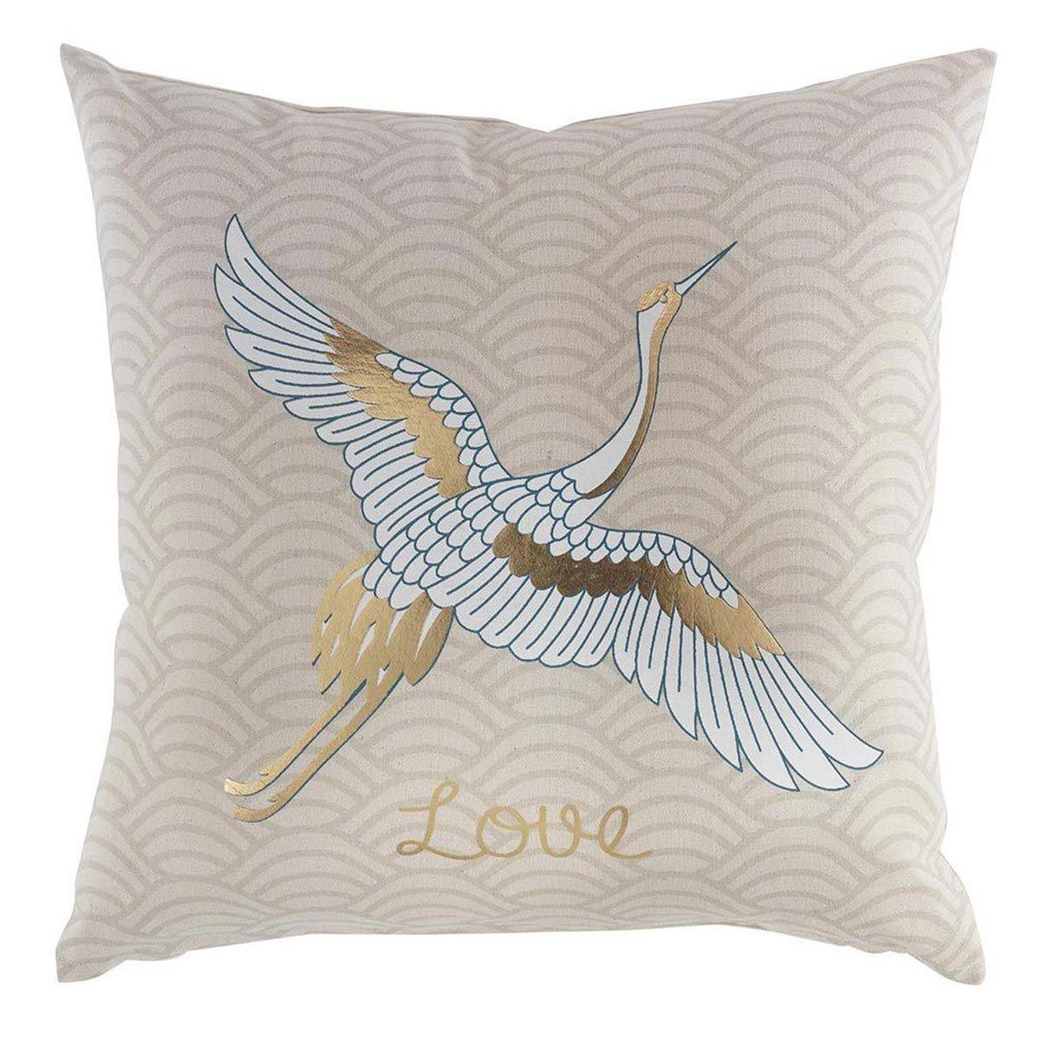 Douceur d'Intérieur Coussin déhoussable  free bird  45x45cm beige
