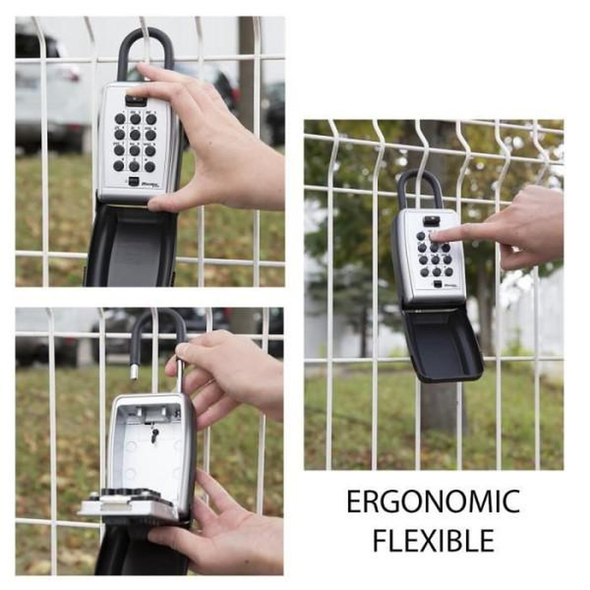 Voir la diapositive 6 : Master lock Boite a clés sécurisée - master lock - boutons poussoirs - avec anse - select access partagez vos clés en toute sécurité