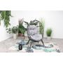 Voir la diapositive 2 : CONCEPT USINE Fauteuil œuf sur pied en résine gris effet rotin JANE