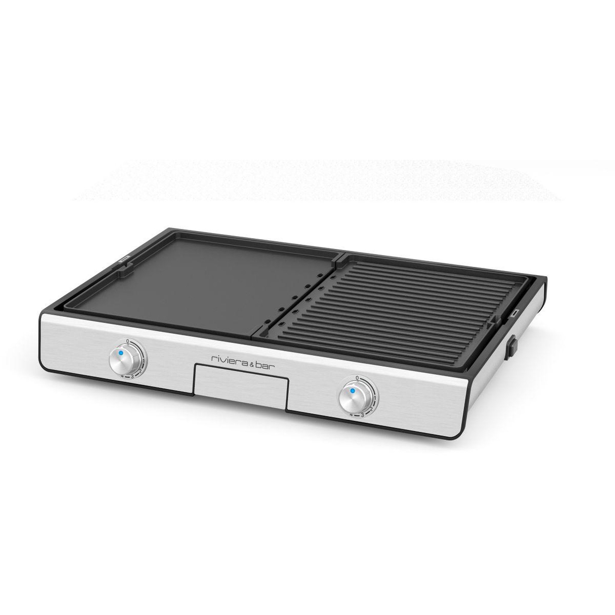 Voir la diapositive 2 : Riviera & Bar Plancha électrique QPL530 réversible à poser, 45.5x28.5 cm