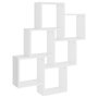 Voir la diapositive 2 : VIDAXL Etagere murale cube Blanc 78x15x93 cm Bois d'ingenierie
