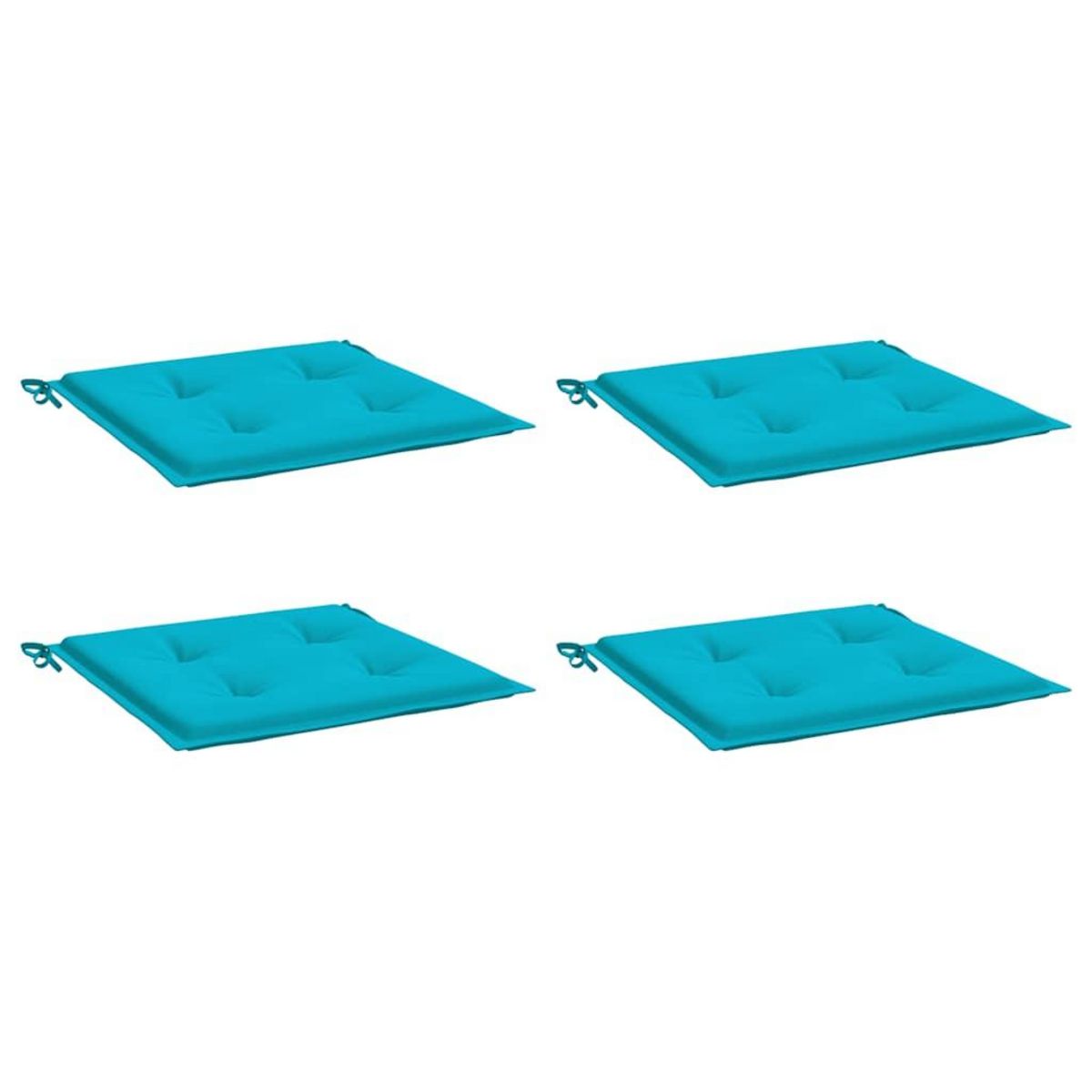 VIDAXL Coussins de chaise de jardin lot de 4 turquoise 50x50x3cm tissu