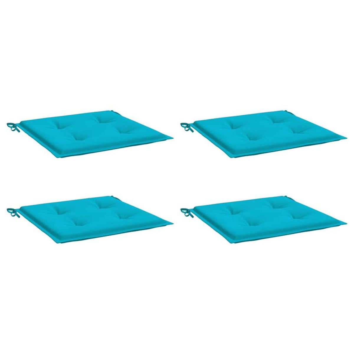 VIDAXL Coussins de chaise de jardin lot de 4 turquoise 50x50x3cm tissu