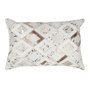 Voir la diapositive 1 : Paris Prix Coussin en Cuir  Spark  40x60cm Ivoire & Chrome