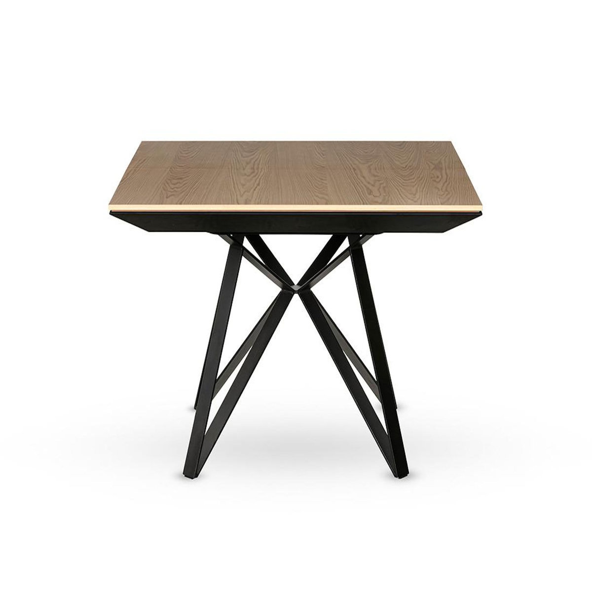 LISA DESIGN Belize - table à manger carrée extensible - effet bois et métal - 4 à 8 personnes