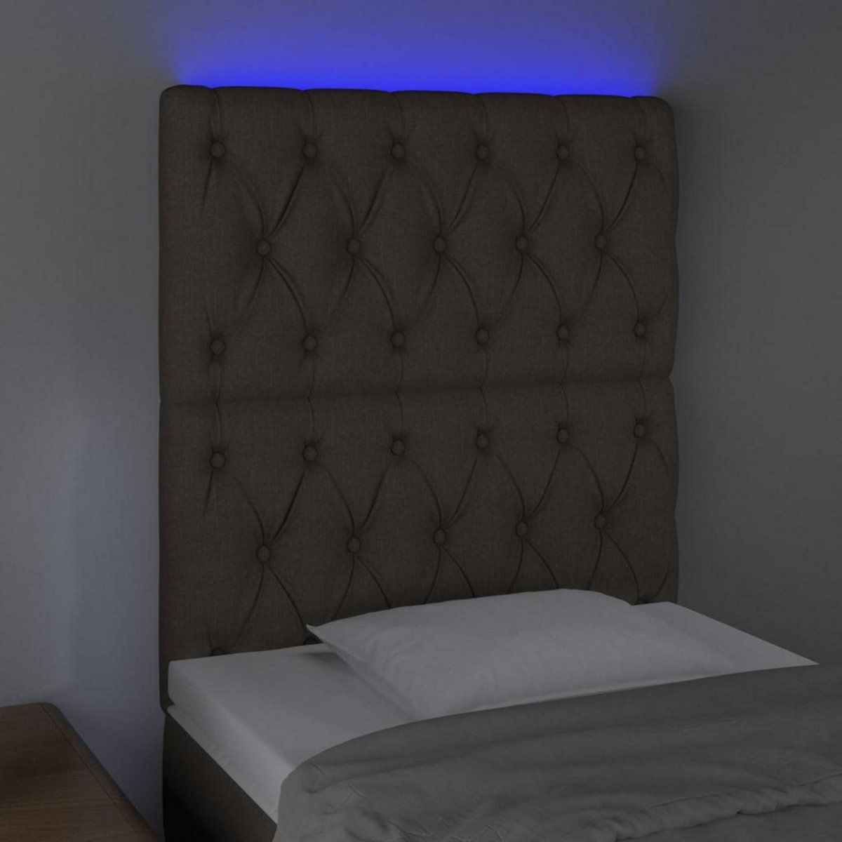 VIDAXL Tete de lit a LED Taupe 80x7x118/128 cm Tissu