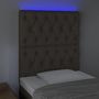 Voir la diapositive 3 : VIDAXL Tete de lit a LED Taupe 80x7x118/128 cm Tissu