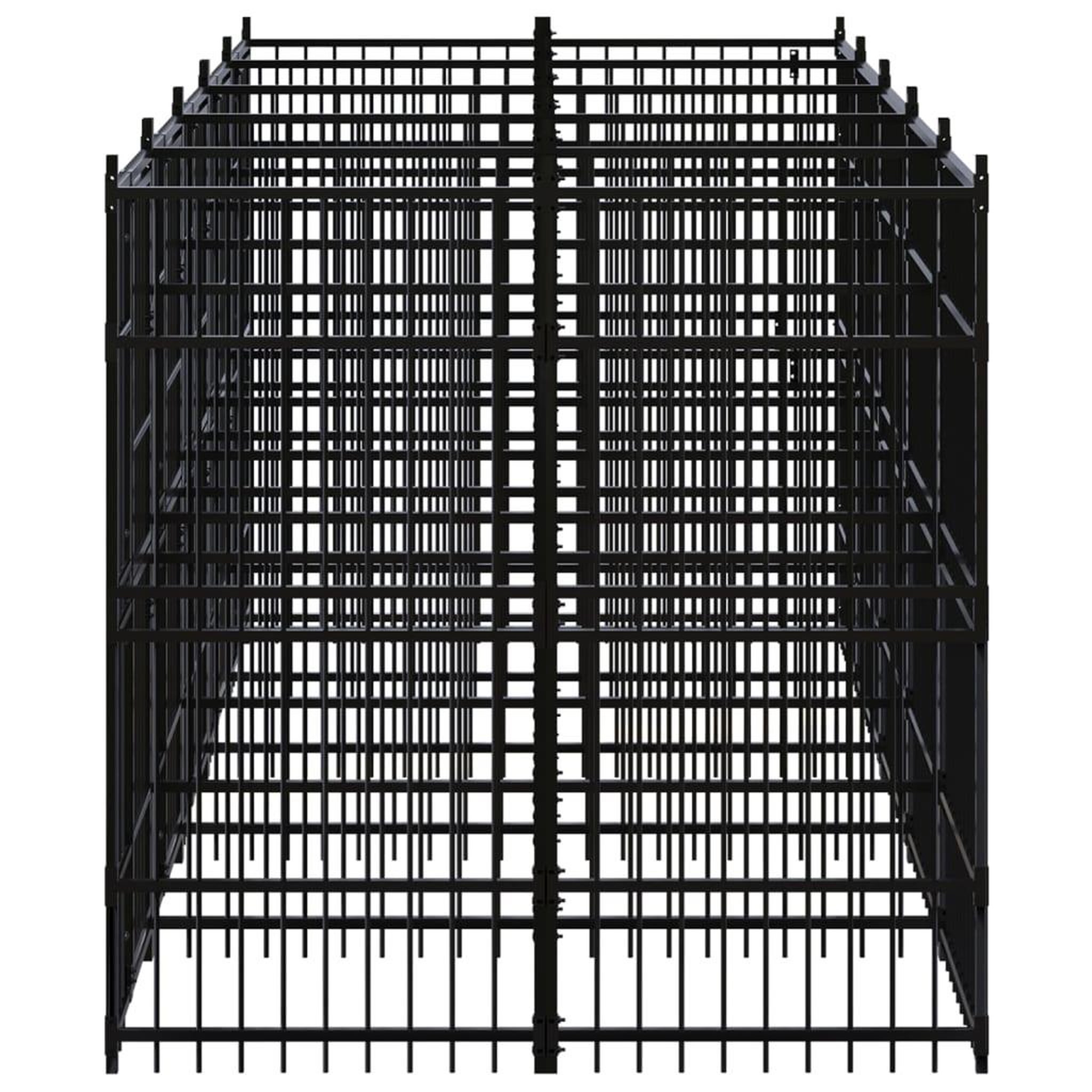 Voir la diapositive 3 : VIDAXL Chenil d'exterieur pour chiens Acier 9,22 m²
