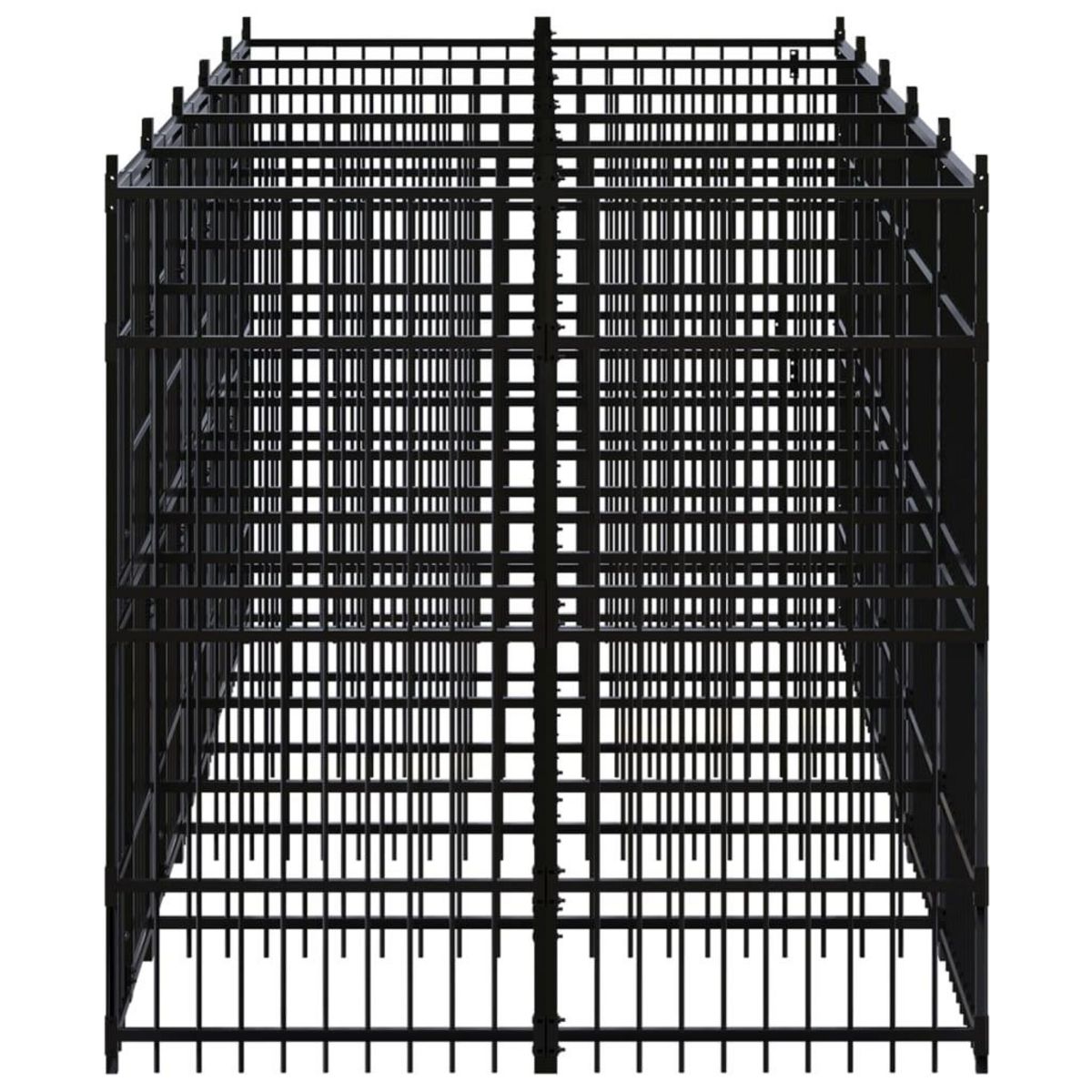 VIDAXL Chenil d'exterieur pour chiens Acier 9,22 m²