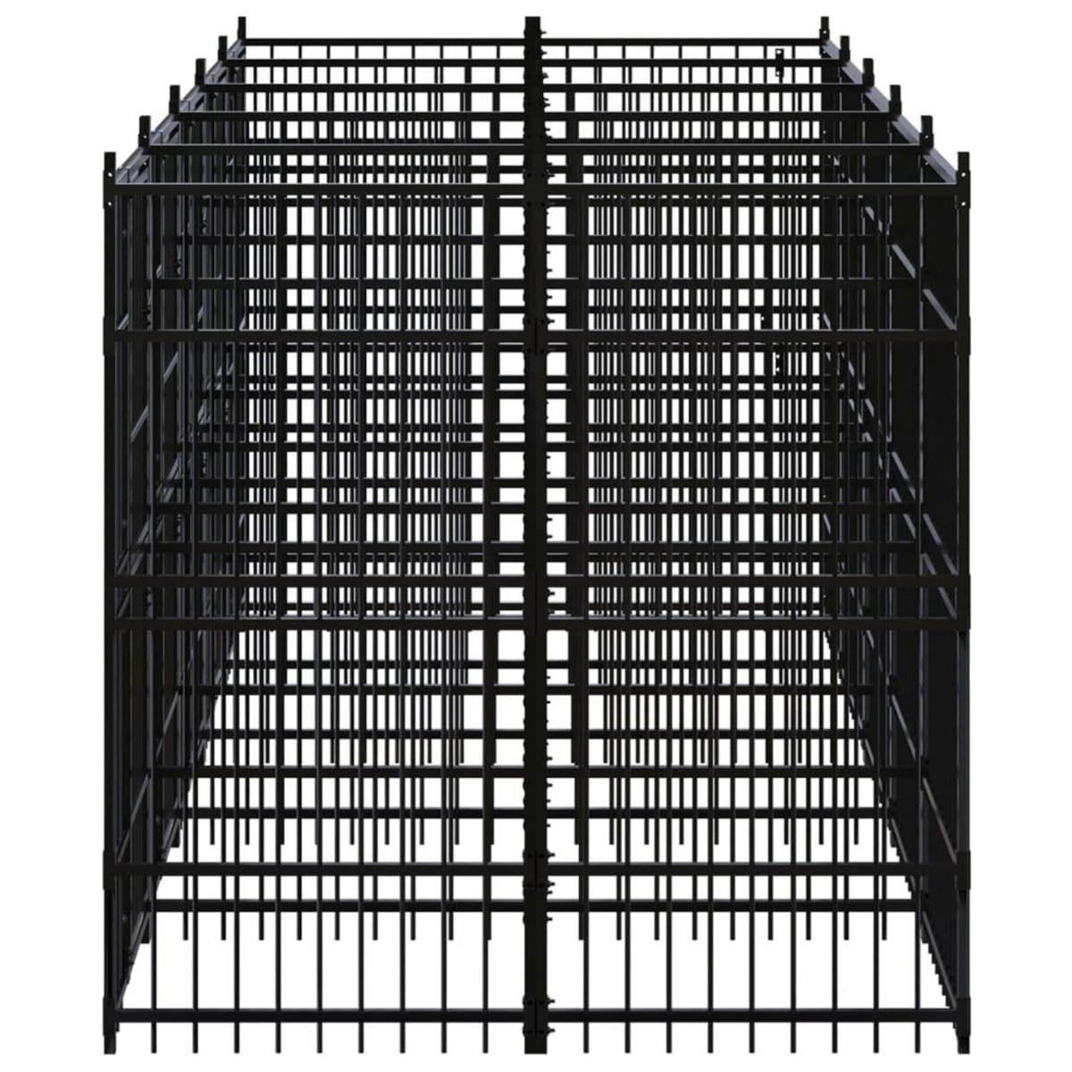 VIDAXL Chenil d'exterieur pour chiens Acier 9,22 m²