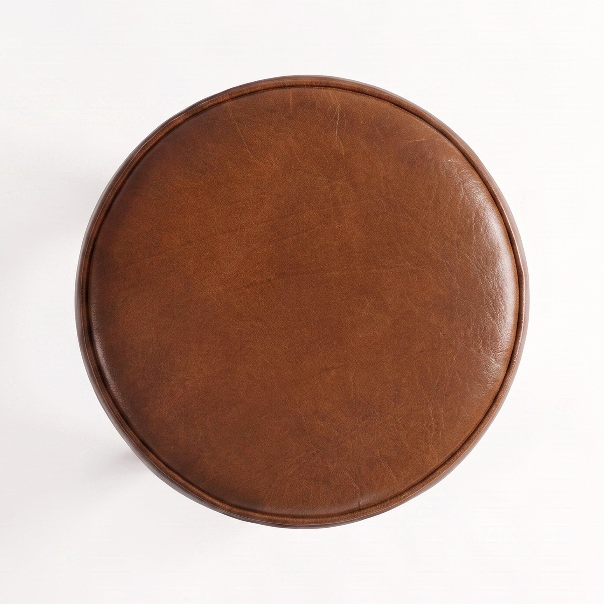 Voir la diapositive 5 : MAISON PAVANE Tabouret pour îlot central 65 cm en cuir de buffle marron-lucien