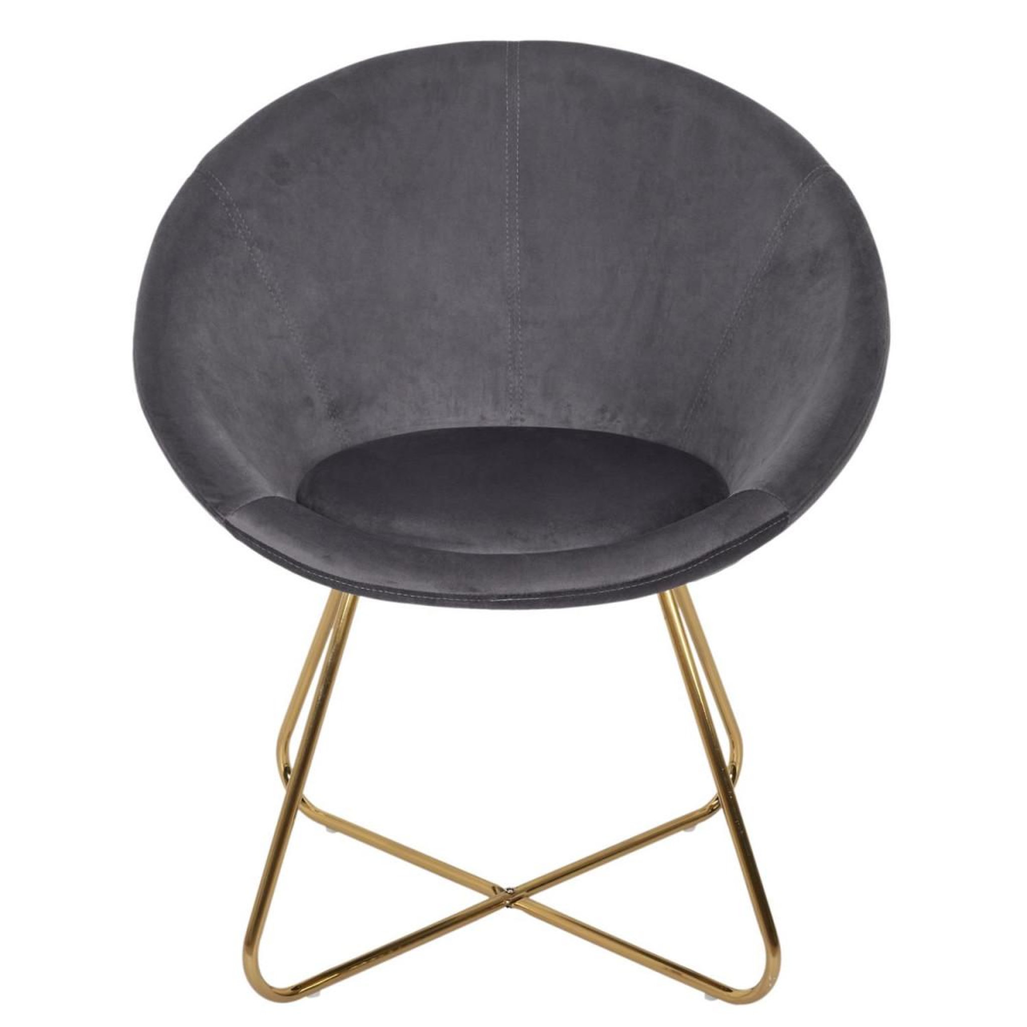 Voir la diapositive 2 : The Home Deco Factory Fauteuil design velours  karl  83cm gris