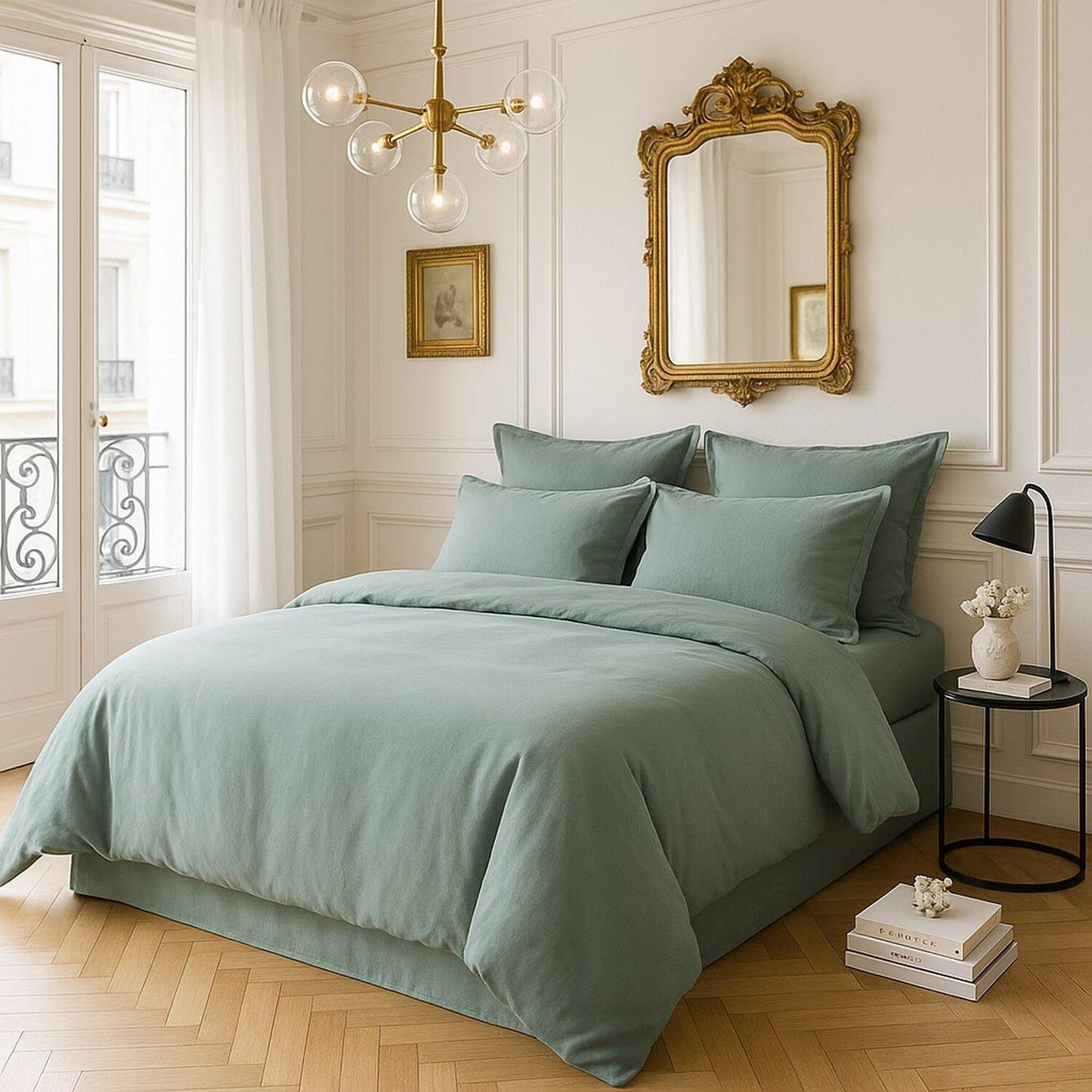 Voir la diapositive 2 : BATON ROUGE Housse de couette 100% satin de coton 105 fils uni