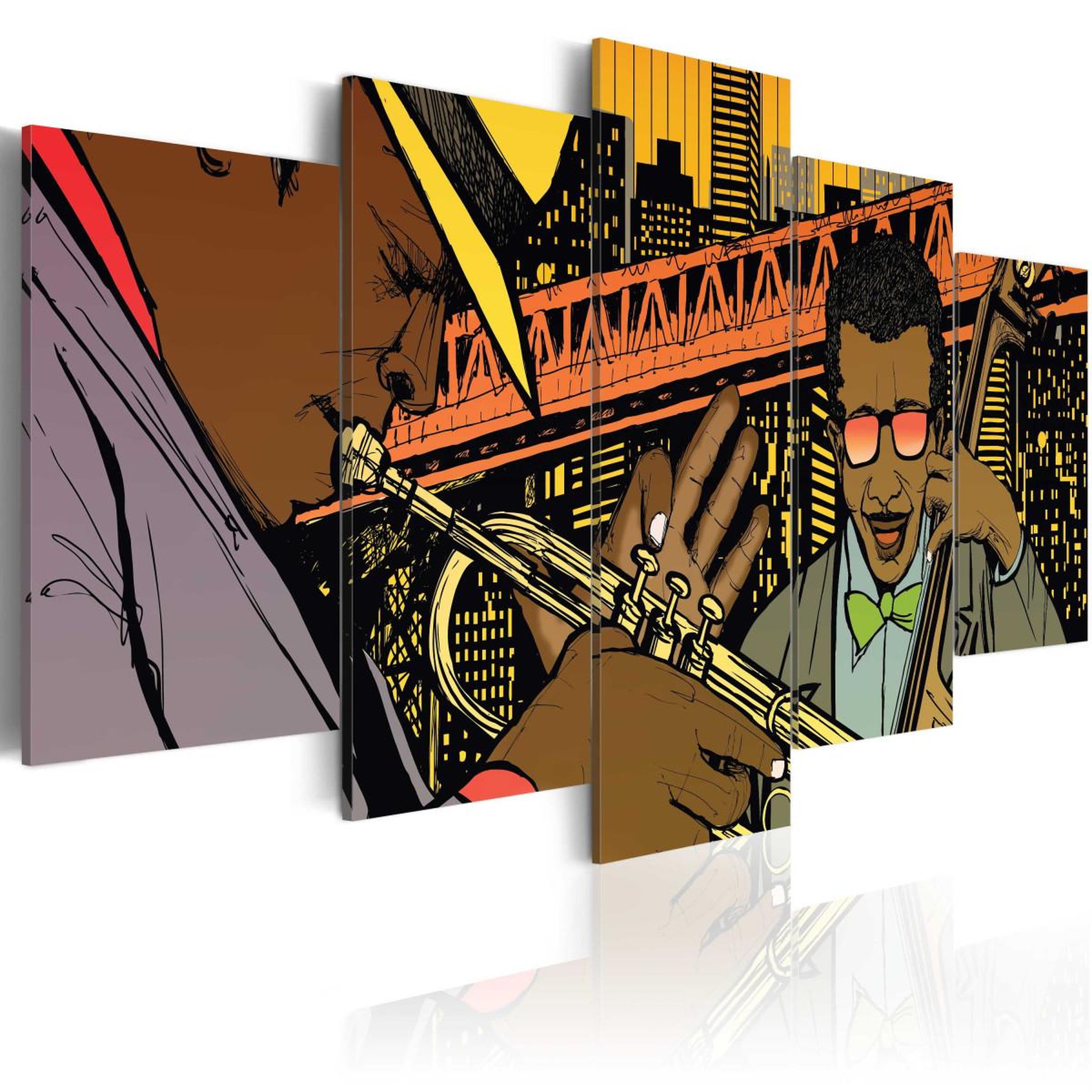 Paris Prix Tableau imprimé  jazz dans la bd. Coloris disponibles : Multicolore
