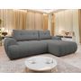 Voir la diapositive 1 : BEST MOBILIER Luzzio - canapé d'angle droit 4 places convertible avec coffre en tissu texturé