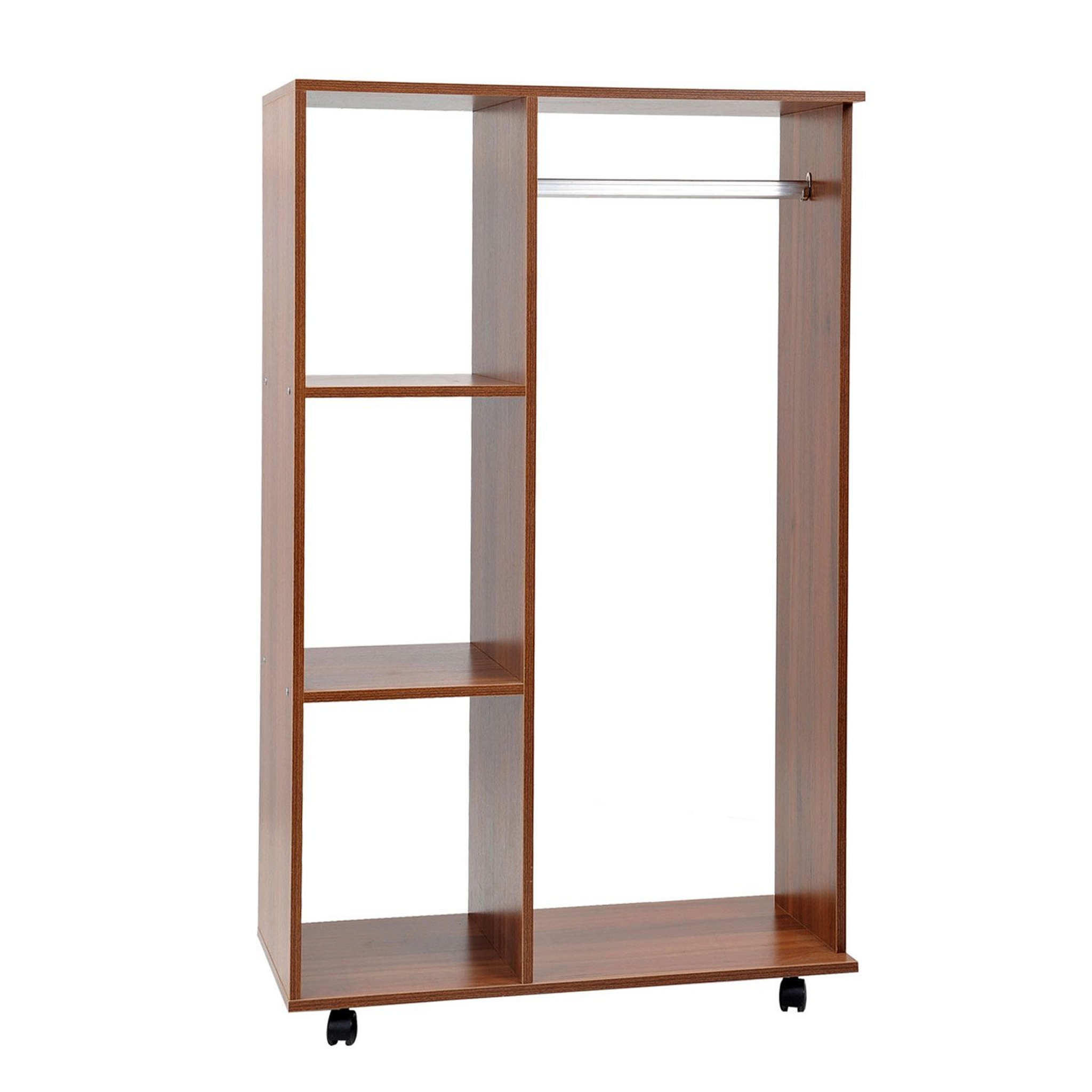 Voir la diapositive 1 : HOMCOM Armoire penderie armoire de rangement mobile panneaux de particules coloris chêne moyen