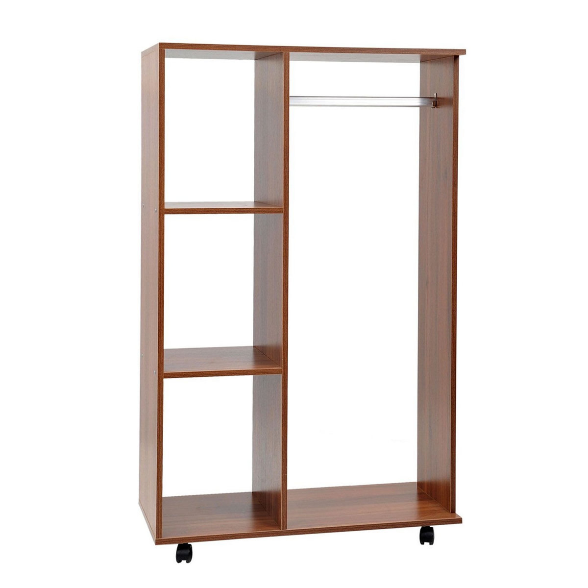HOMCOM Armoire penderie armoire de rangement mobile panneaux de particules coloris chêne moyen
